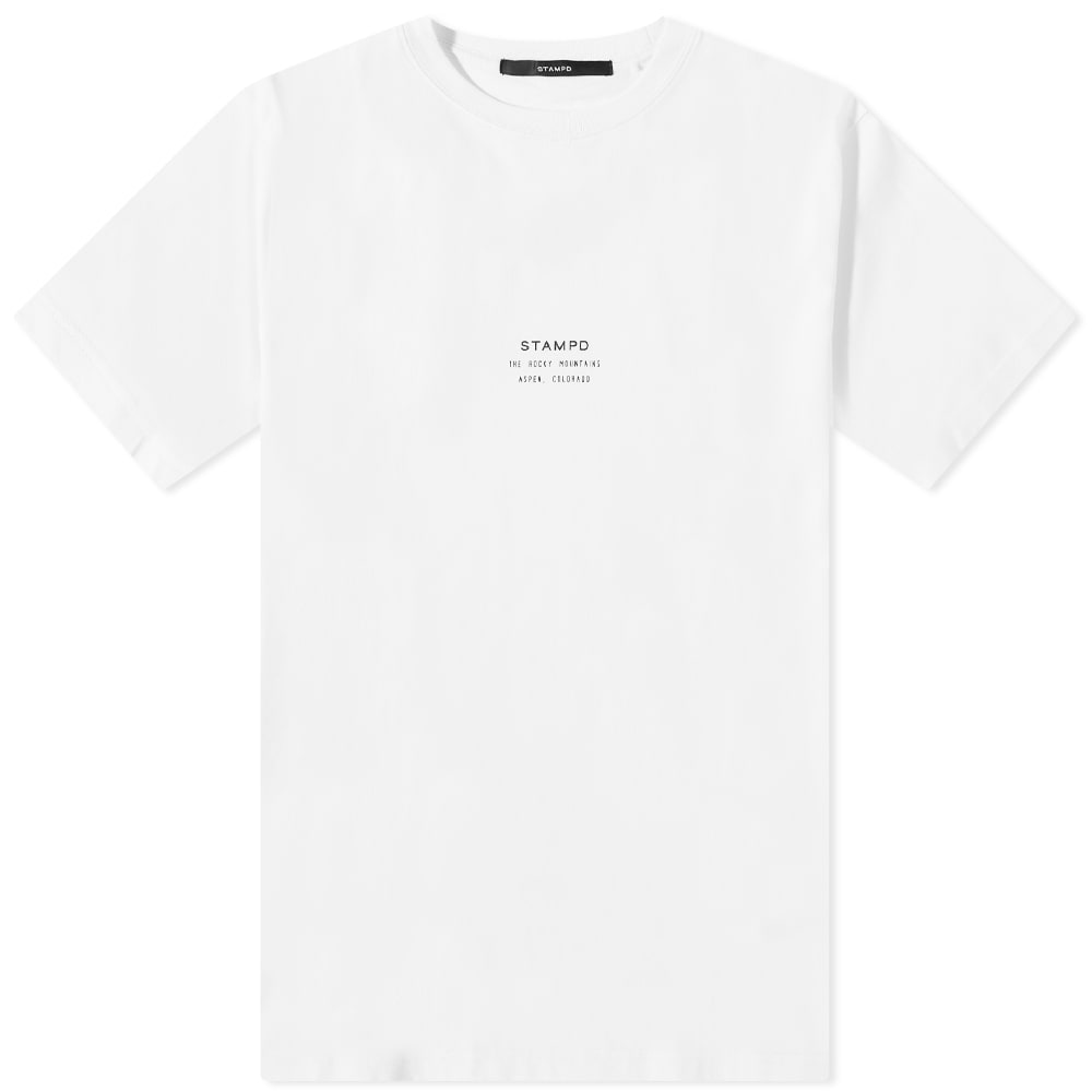 STAMPD Rocky Mountain Stacked Logo Perfect T-ShirtWhite