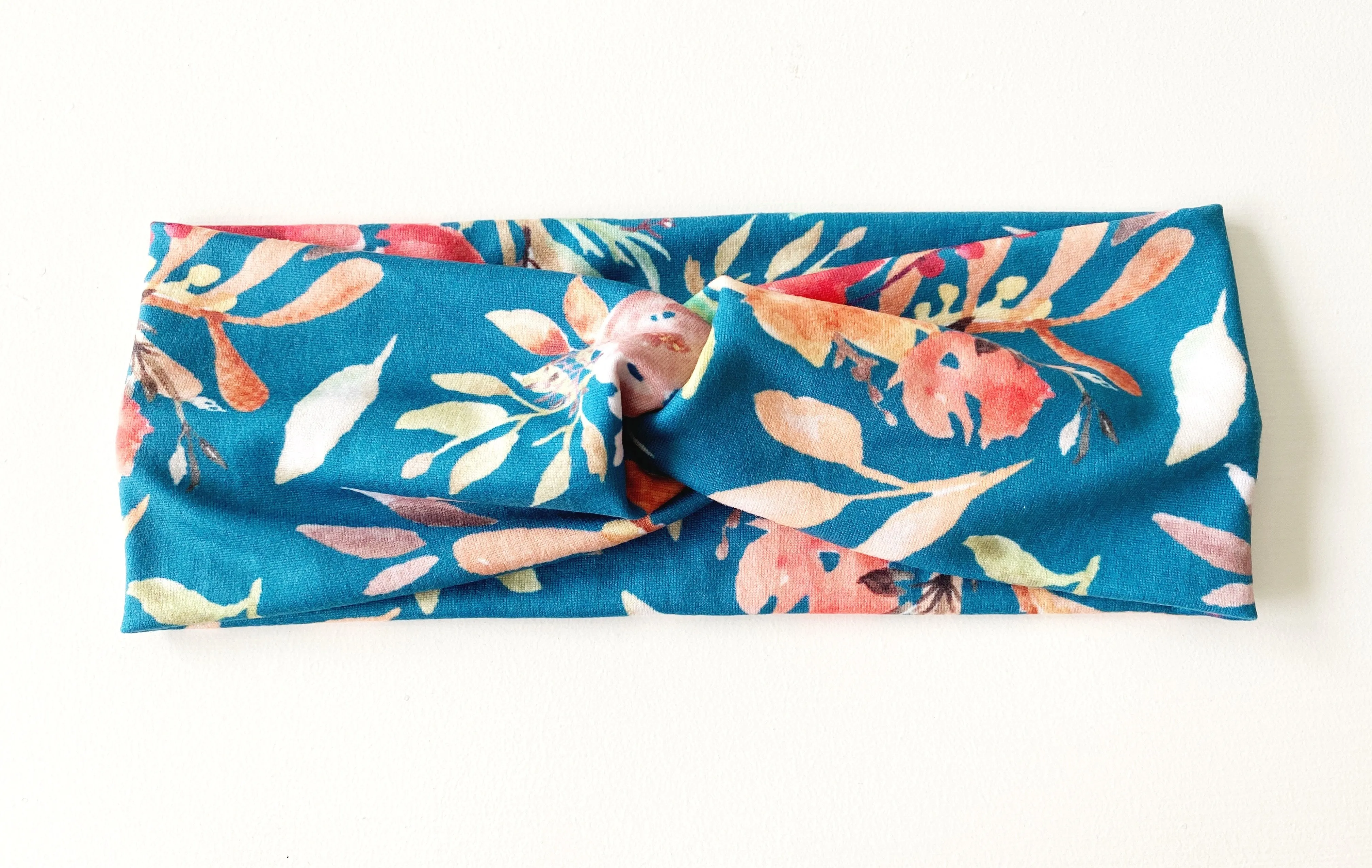 Teal Fall Floral Headband - wholesale