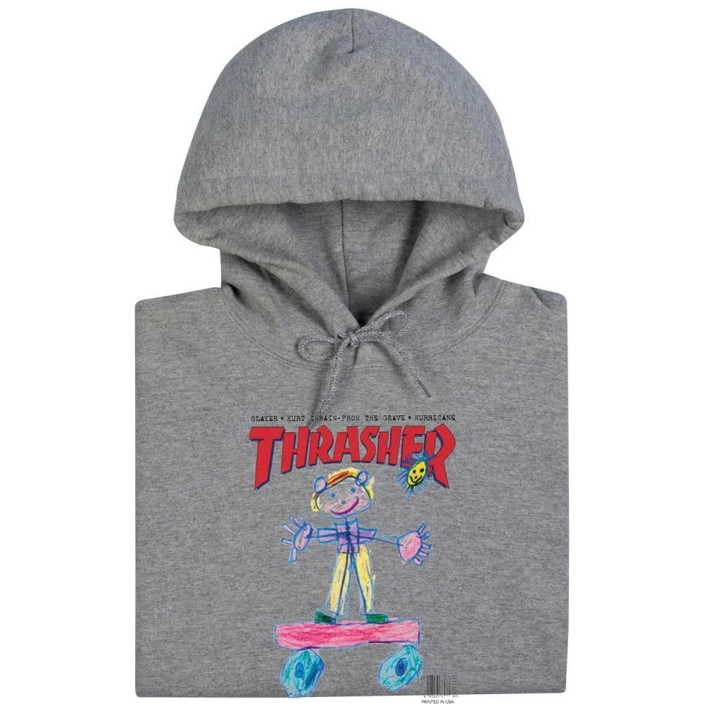 Thrasher Hooded Sweatshirt Kid Cover Ash