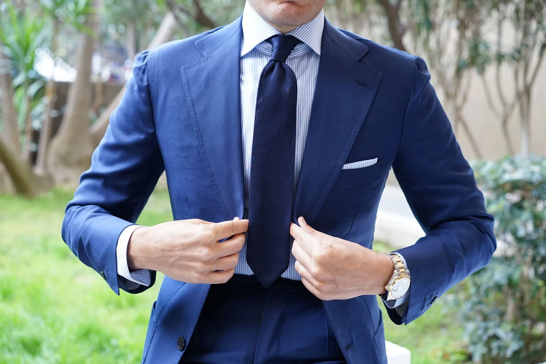 Tristful Navy Knitted Tie