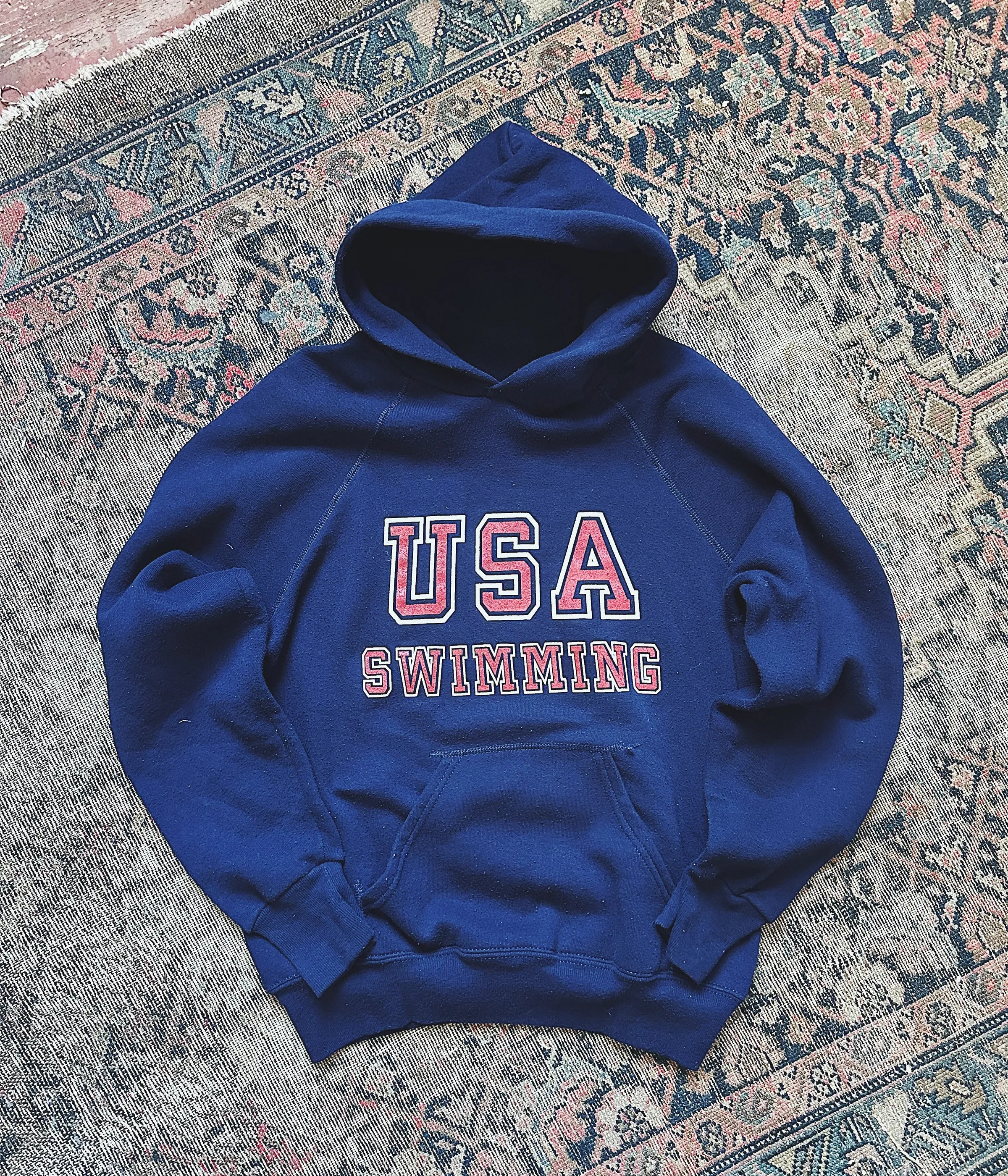 Vintage USA Swimming Hooded Sweatshirt