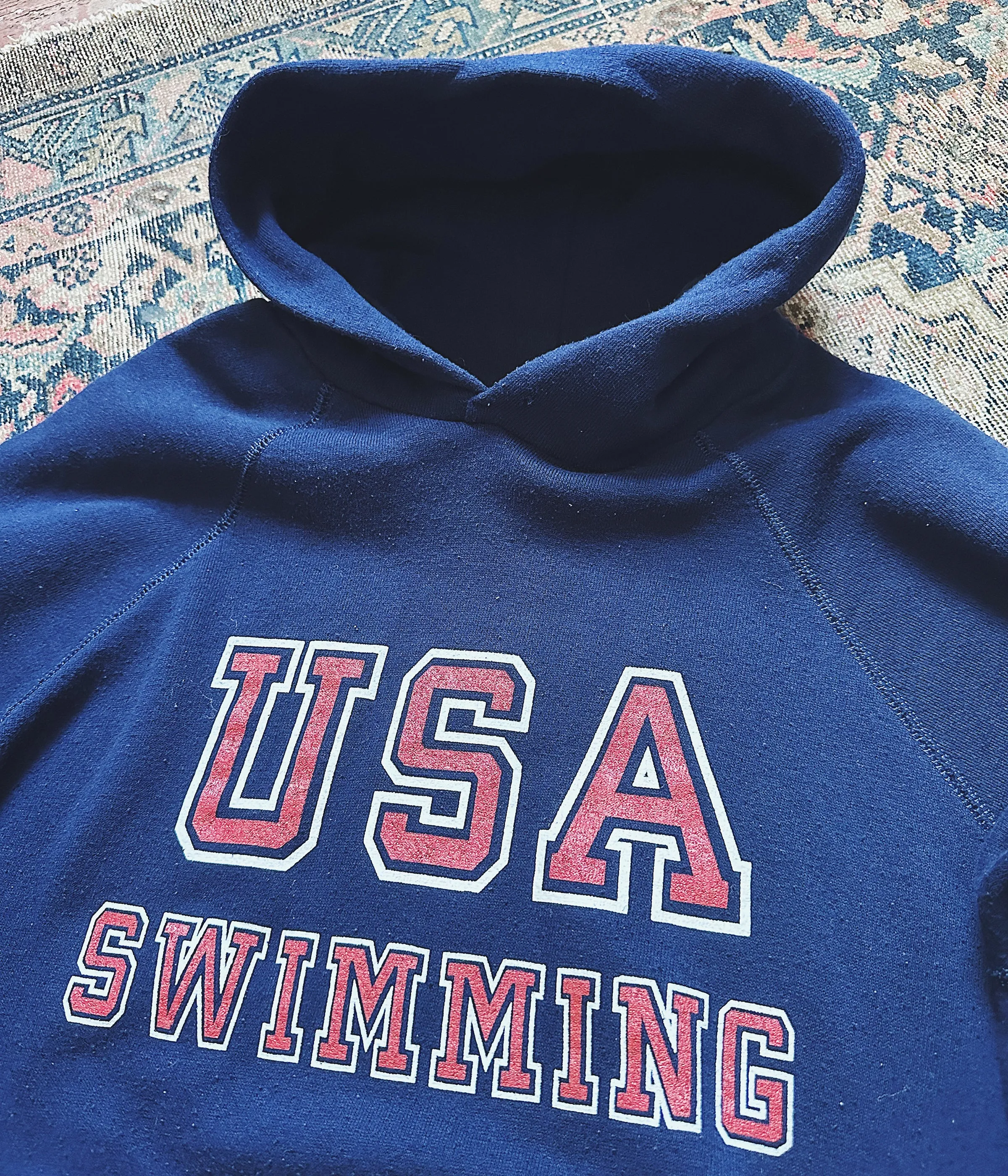 Vintage USA Swimming Hooded Sweatshirt