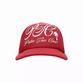 X PALM TREE CREW TRUCKER CAP 'DARK RED'